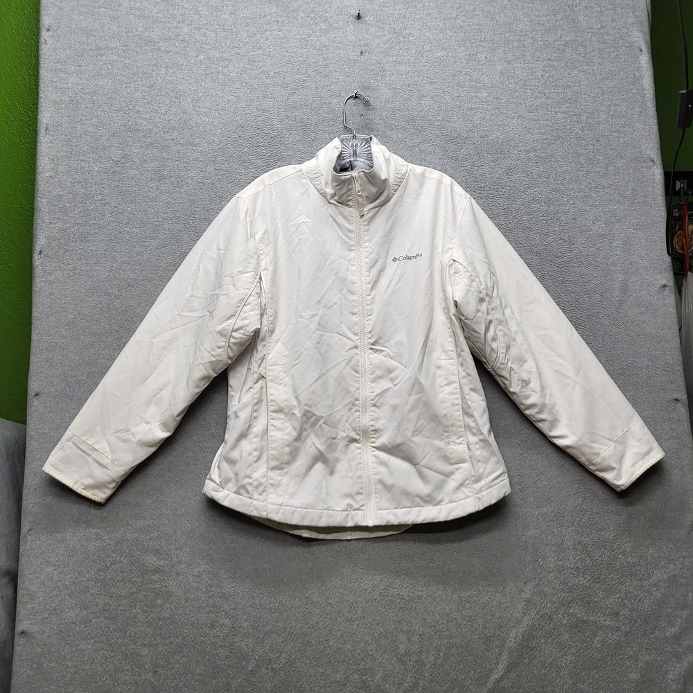 Columbia Women Jacket M White Switchback Logo Full Zip READ